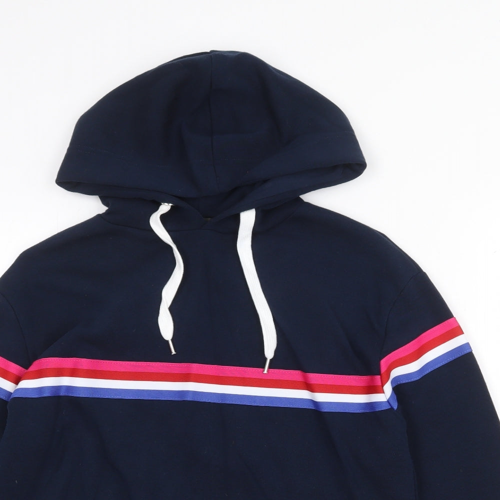Primark Womens Blue Striped Polyester Pullover Hoodie Size XS Pullover