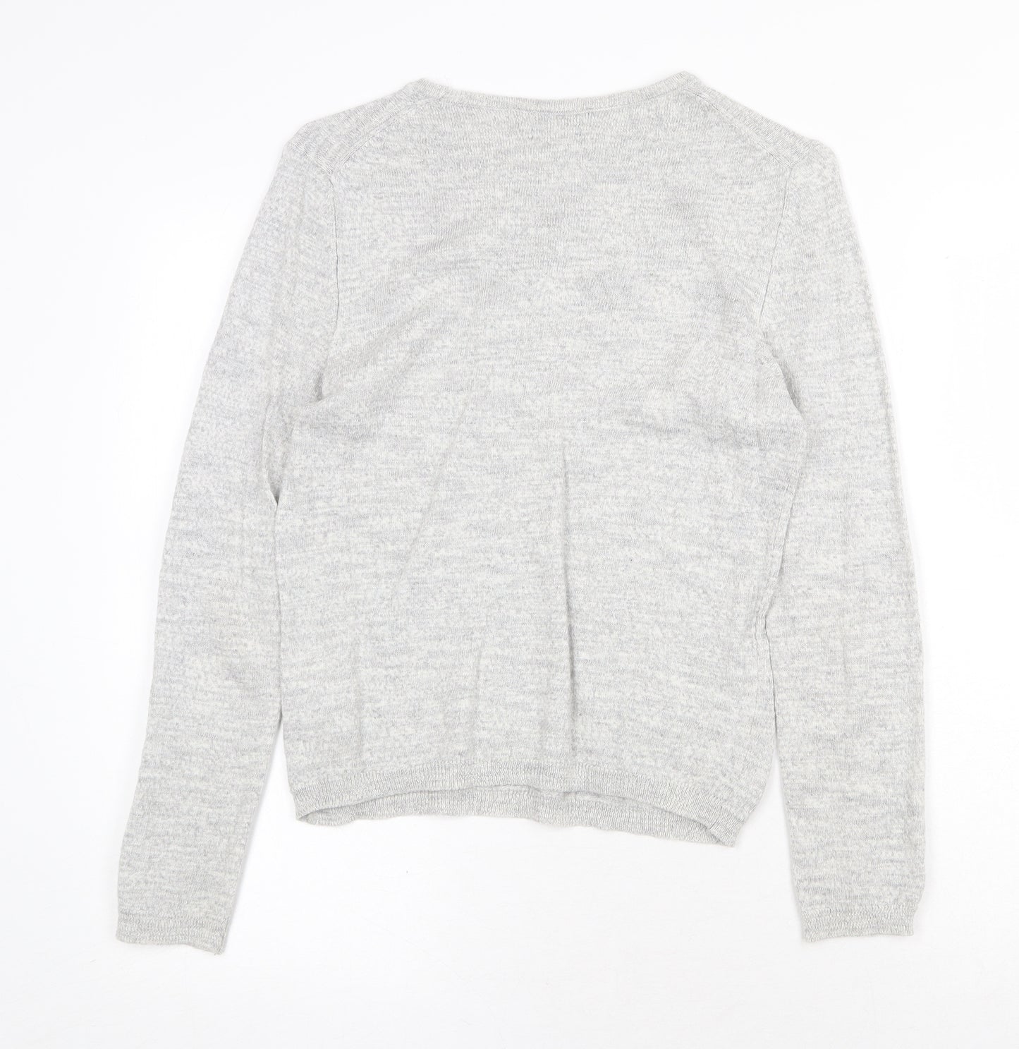 Zara Womens Grey Round Neck Viscose Pullover Jumper Size S