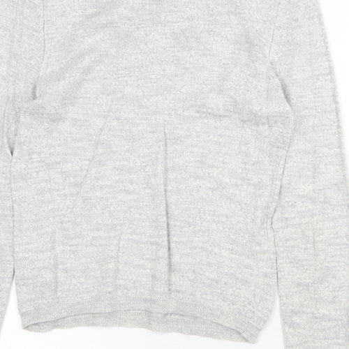 Zara Womens Grey Round Neck Viscose Pullover Jumper Size S