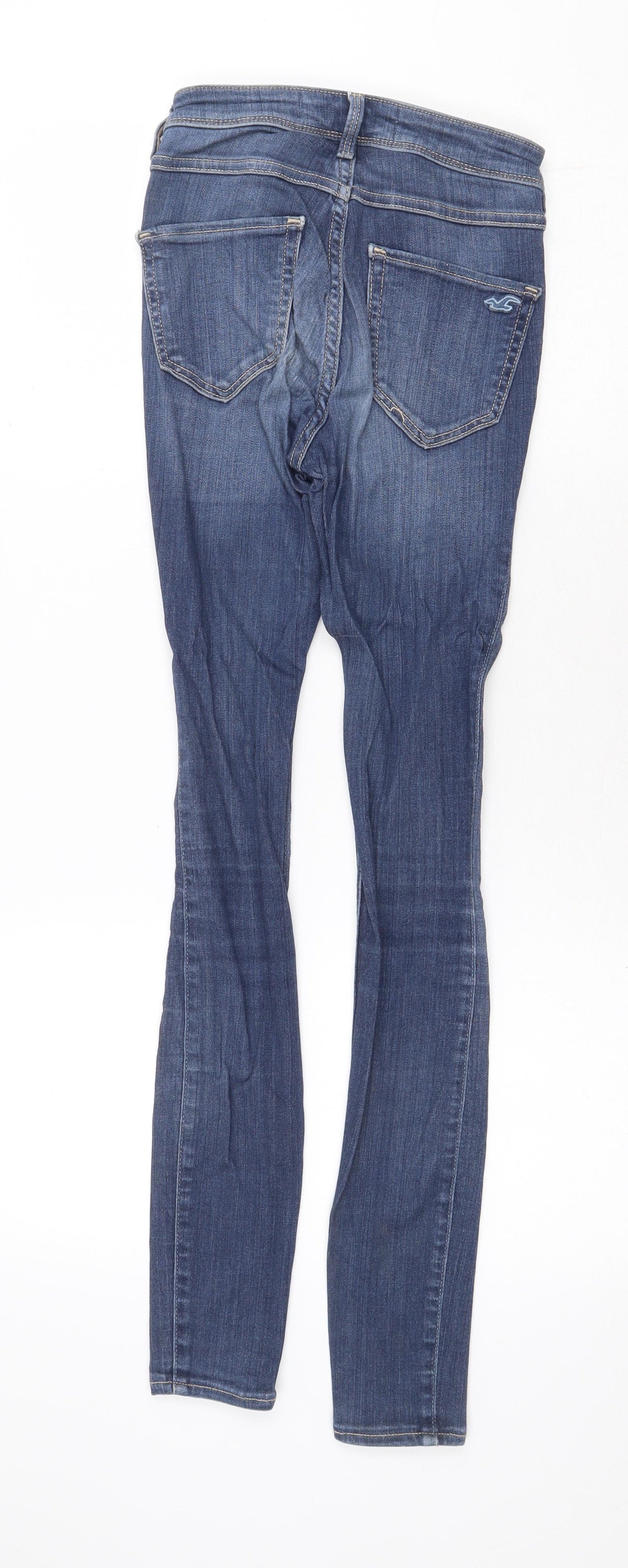Hollister Womens Blue Cotton Skinny Jeans Size 24 in Regular Zip