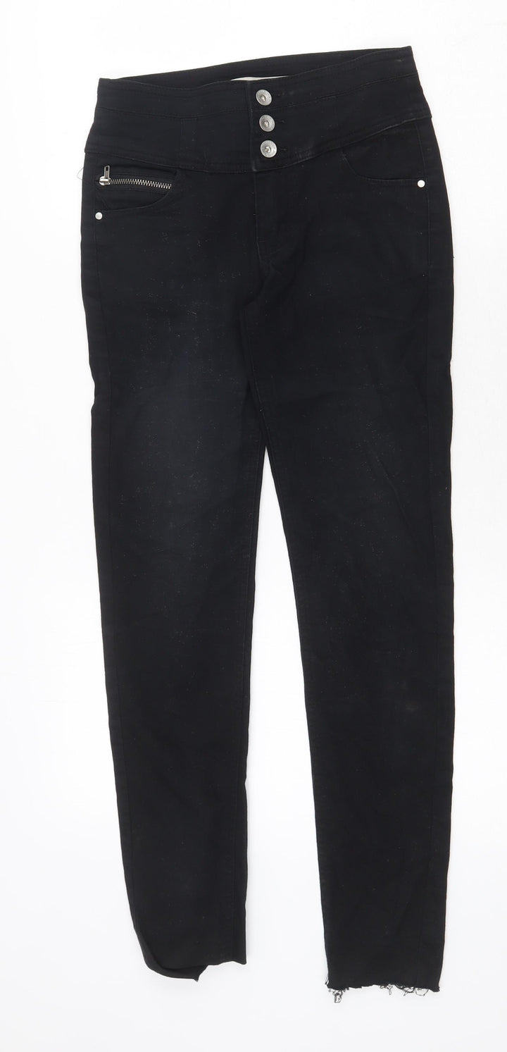 Denim & Co. Womens Black Cotton Skinny Jeans Size 6 Regular Zip