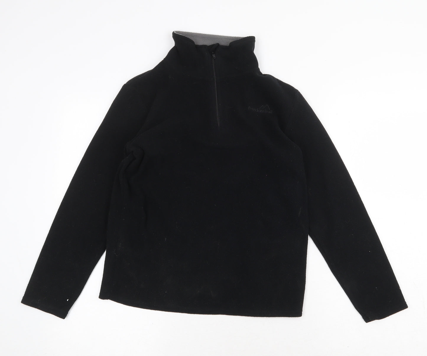 Freedom Trail Boys Black Polyester Pullover Sweatshirt Size 11-12 Years Zip