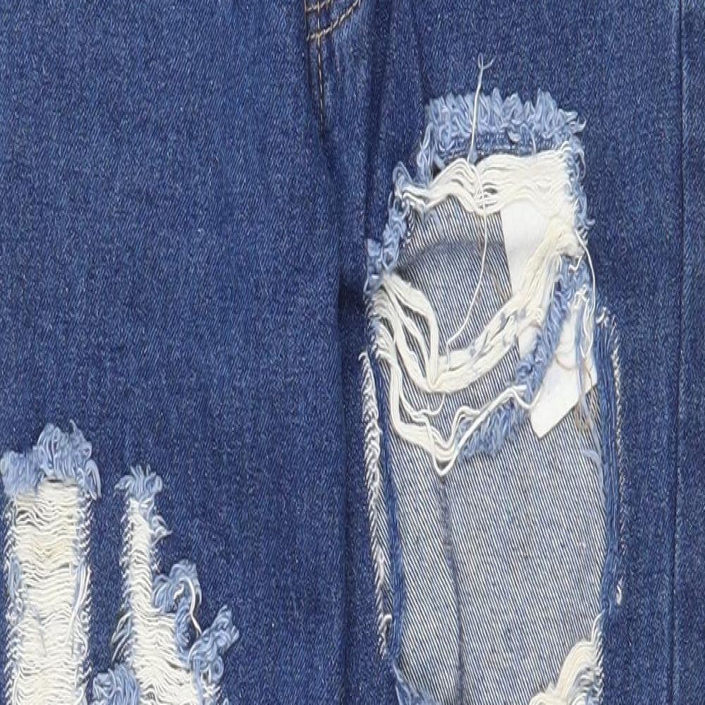 The Rockn Rev Womens Blue Cotton Straight Jeans Size 6 Regular Zip