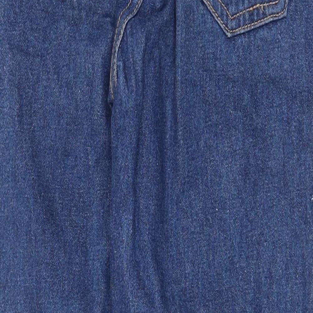 The Rockn Rev Womens Blue Cotton Straight Jeans Size 6 Regular Zip