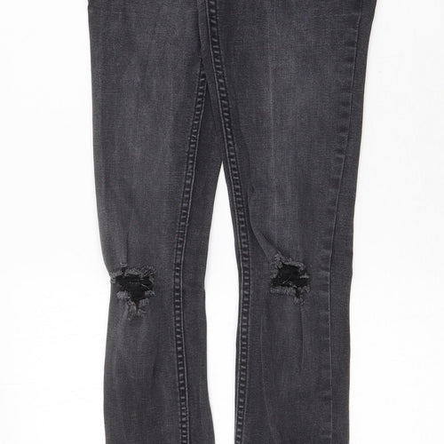 New Look Womens Grey Cotton Skinny Jeans Size 6 Regular Zip