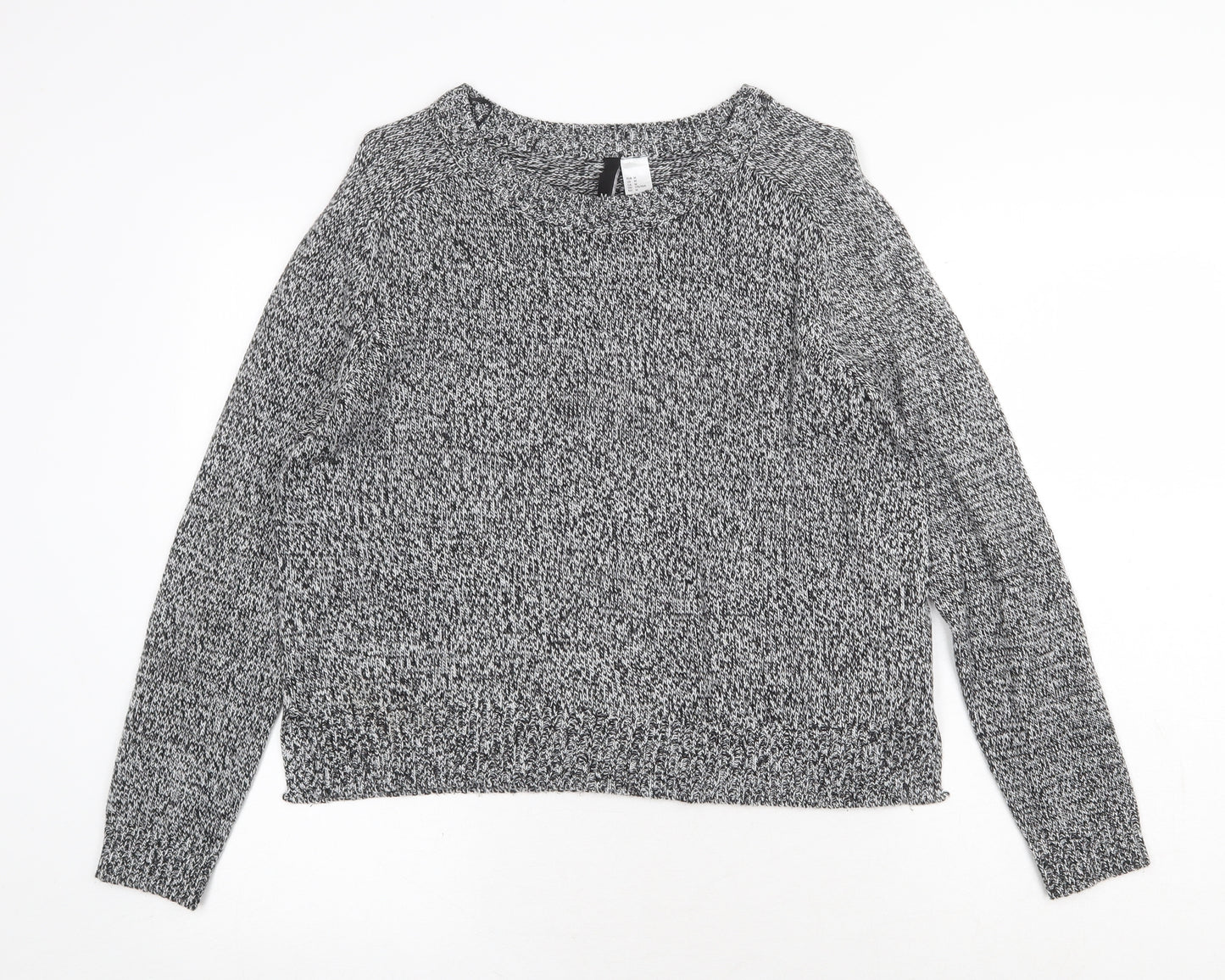 H&M Womens Grey Scoop Neck Acrylic Pullover Jumper Size M