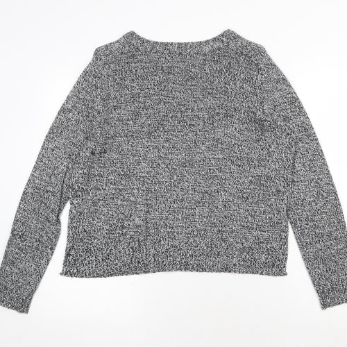 H&M Womens Grey Scoop Neck Acrylic Pullover Jumper Size M