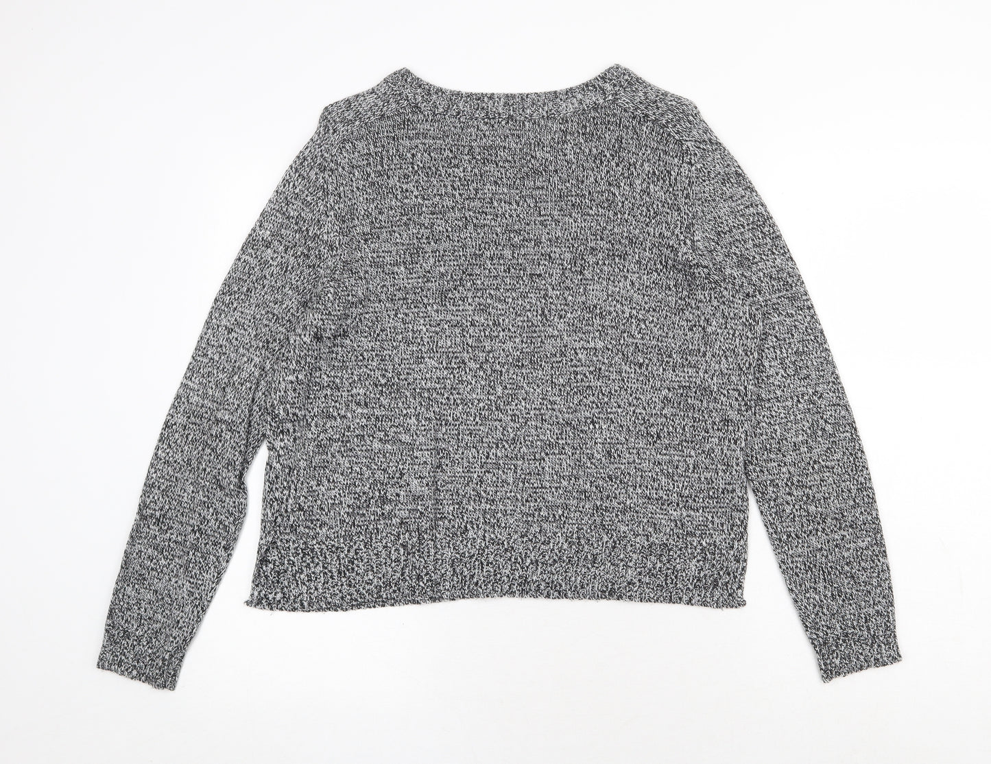 H&M Womens Grey Scoop Neck Acrylic Pullover Jumper Size M
