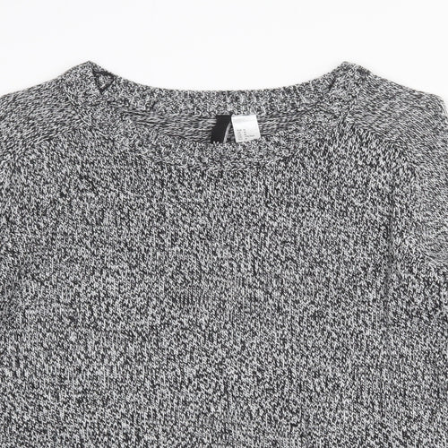 H&M Womens Grey Scoop Neck Acrylic Pullover Jumper Size M