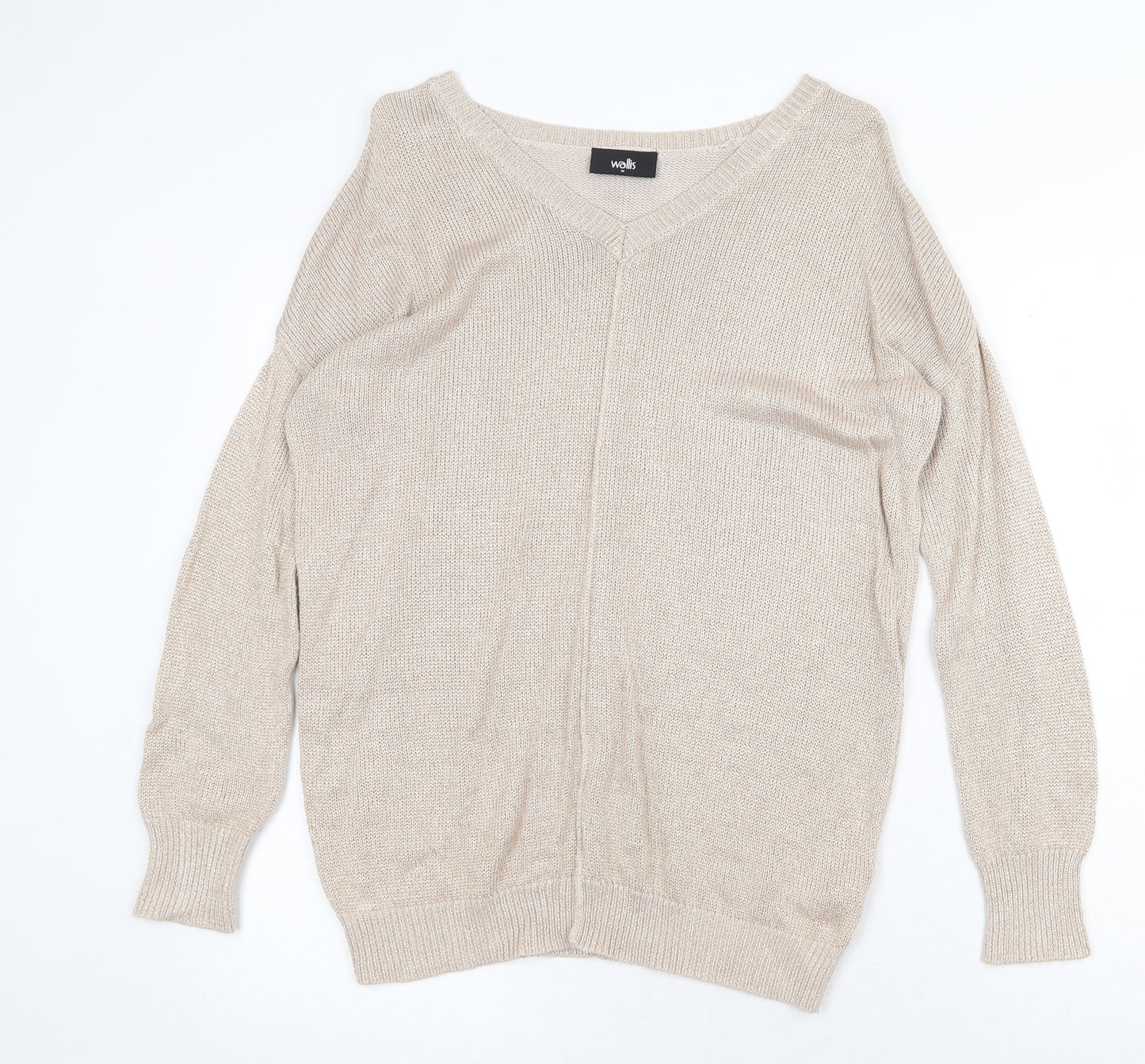 Wallis Womens Grey V-Neck Viscose Pullover Jumper Size M