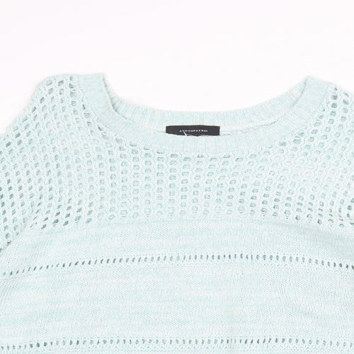 Atmosphere Womens Green Scoop Neck Camel Pullover Jumper Size M