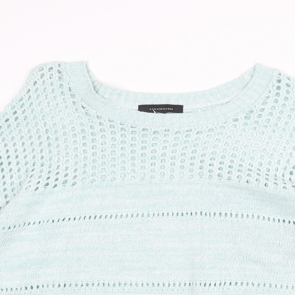Atmosphere Womens Green Scoop Neck Camel Pullover Jumper Size M