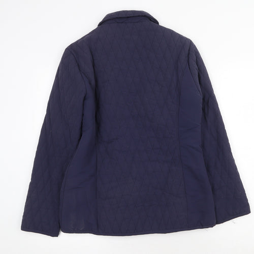 First Avenue Womens Blue Jacket Size 12 Button