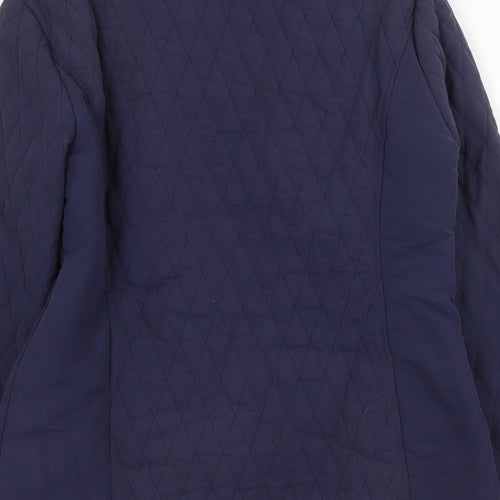 First Avenue Womens Blue Jacket Size 12 Button