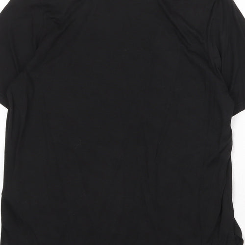 ICHI Womens Black Polyester Basic T-Shirt Size XS Round Neck