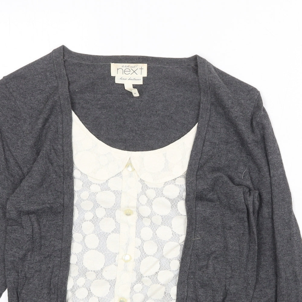 NEXT Womens Grey Scoop Neck Cotton Pullover Jumper Size 8