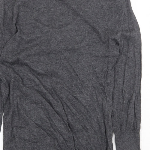 NEXT Womens Grey Scoop Neck Cotton Pullover Jumper Size 8