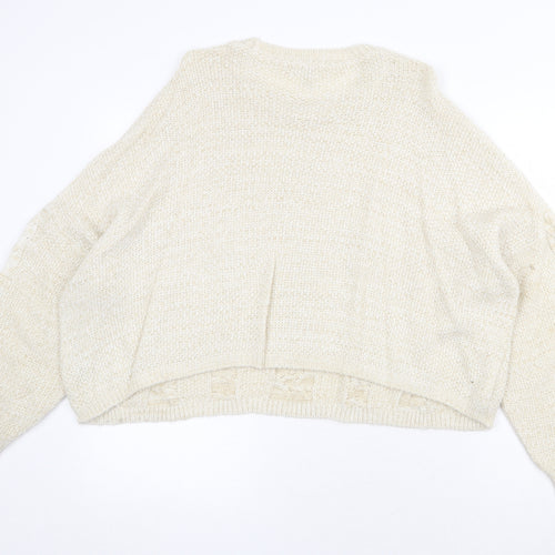 ASOS Womens Beige Round Neck Acrylic Pullover Jumper Size 8