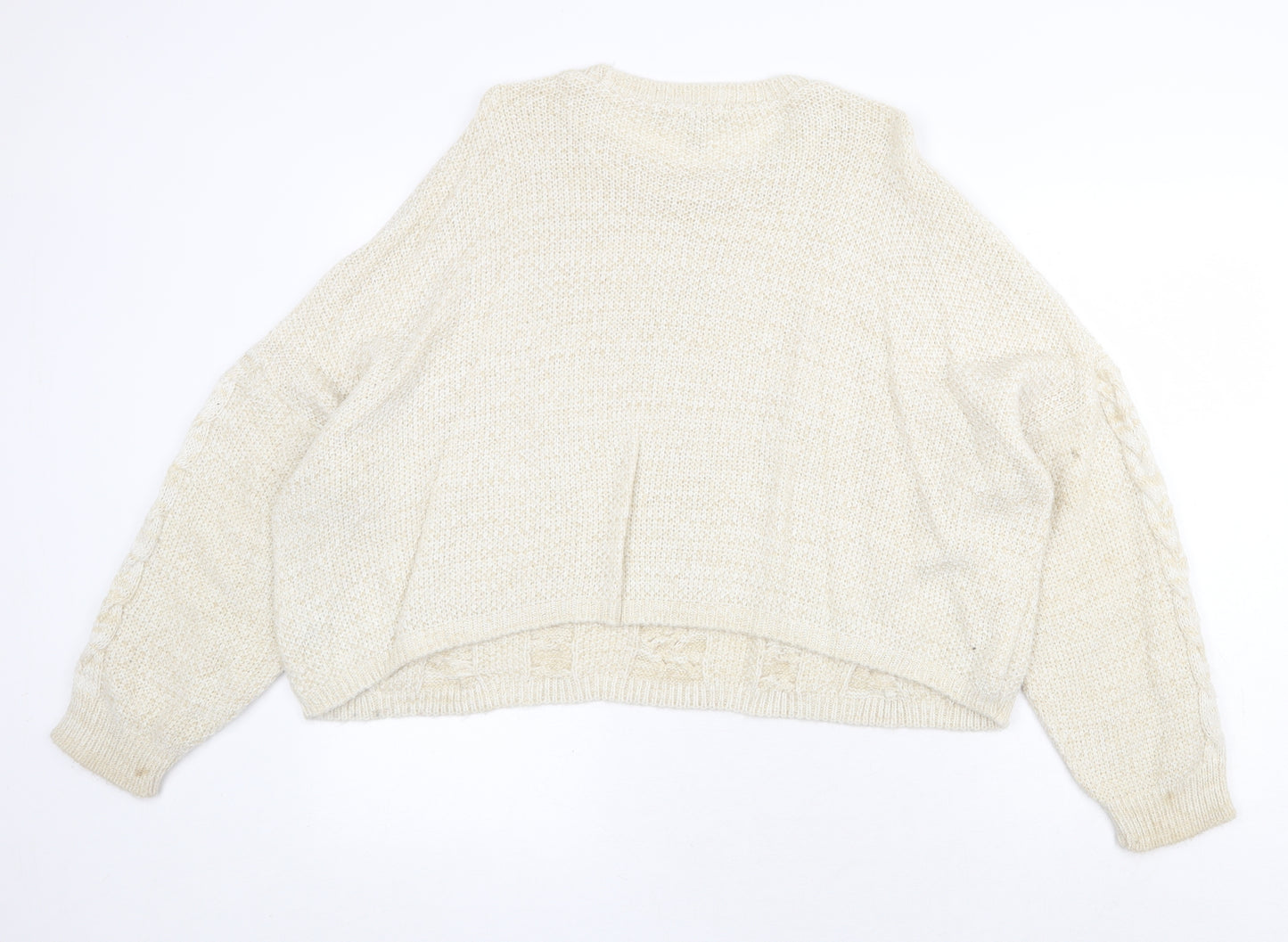 ASOS Womens Beige Round Neck Acrylic Pullover Jumper Size 8
