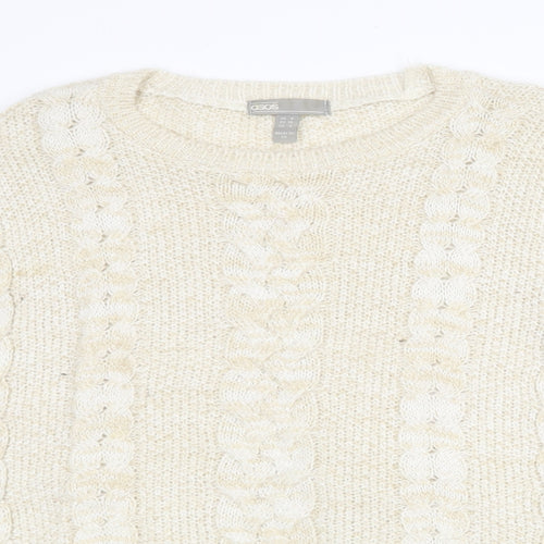ASOS Womens Beige Round Neck Acrylic Pullover Jumper Size 8