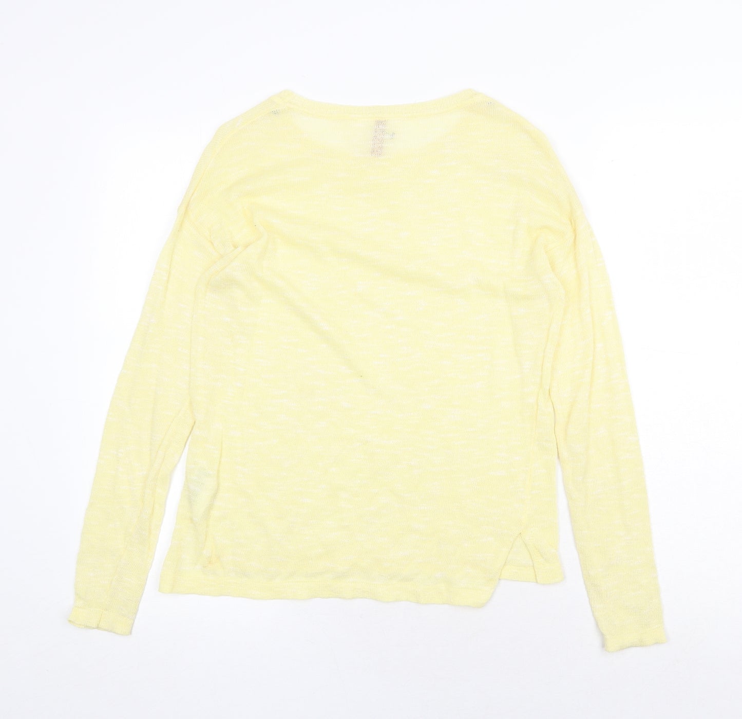 H&M Womens Yellow Round Neck Polyester Pullover Jumper Size XS