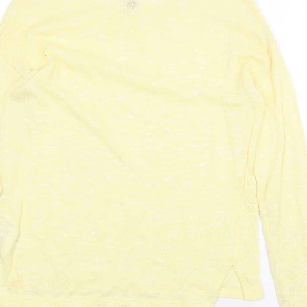 H&M Womens Yellow Round Neck Polyester Pullover Jumper Size XS