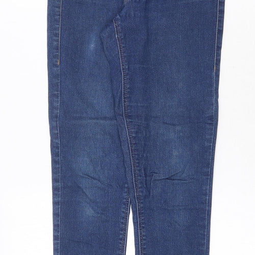 Topshop Womens Blue Cotton Skinny Jeans Size 26 in Regular Zip