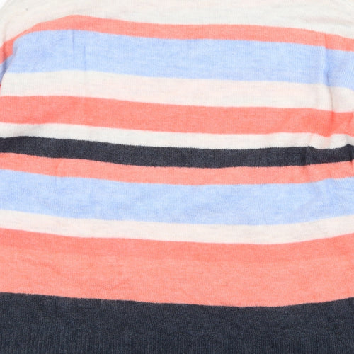 TU Womens Multicoloured Round Neck Striped Acrylic Pullover Jumper Size 12