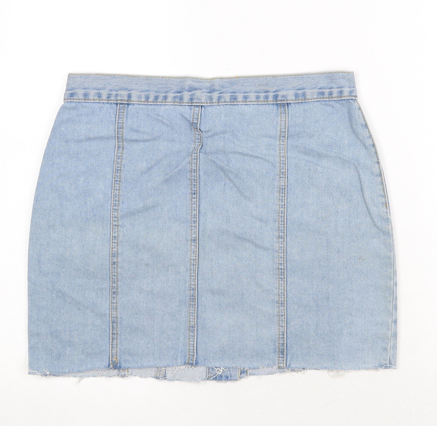 Cheap Monday Womens Blue Cotton Mini Skirt Size S Button