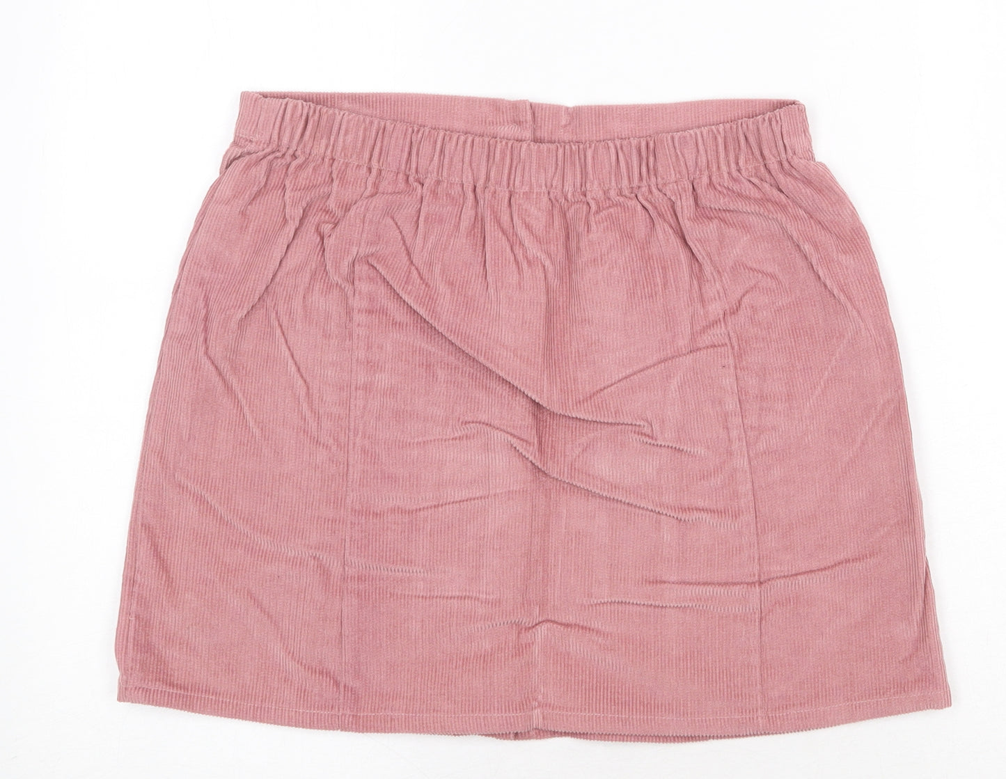 Sheln Womens Pink Cotton A-Line Skirt Size L Button