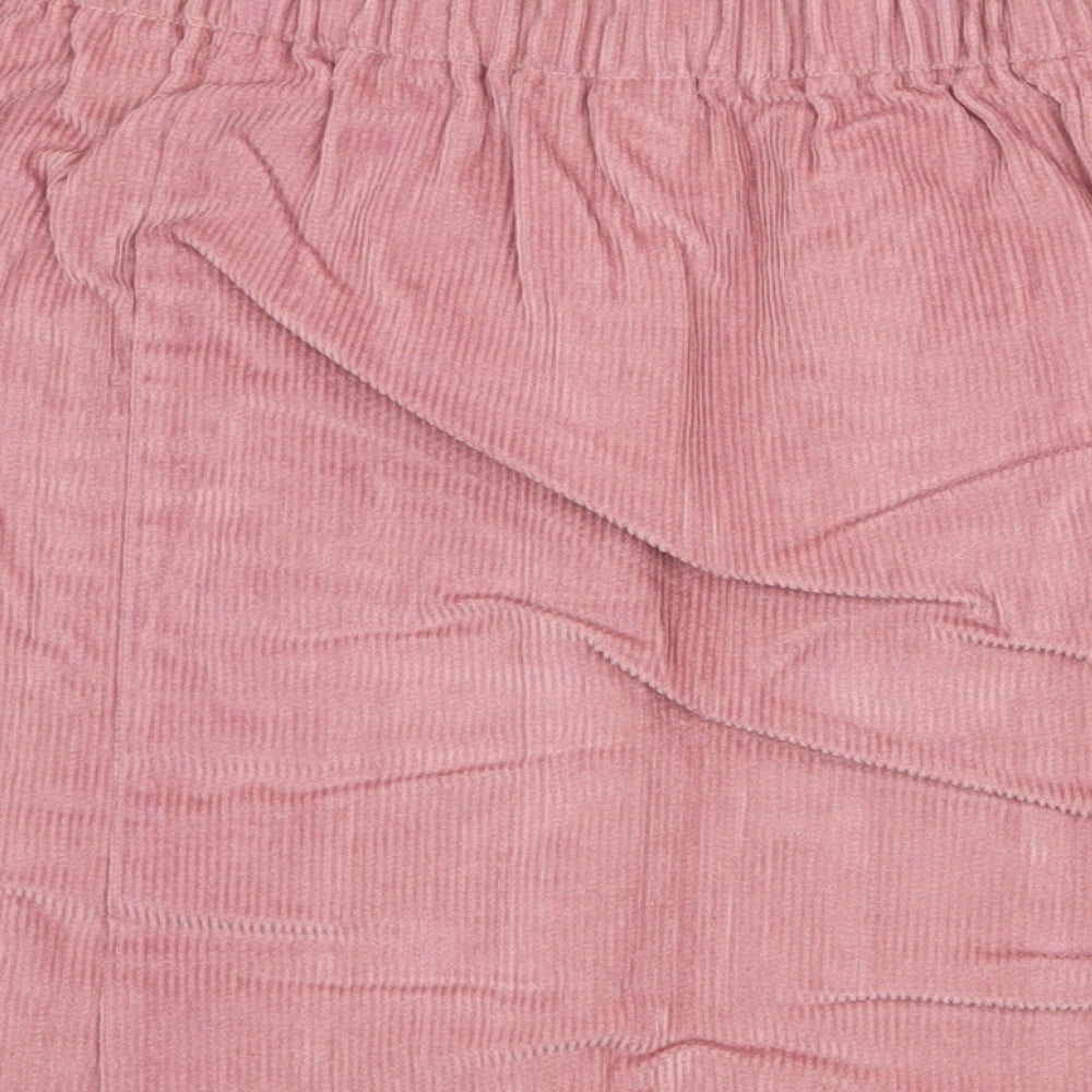 Sheln Womens Pink Cotton A-Line Skirt Size L Button