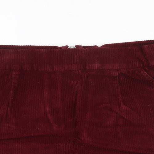 Topshop Womens Red Cotton A-Line Skirt Size 28 in Zip