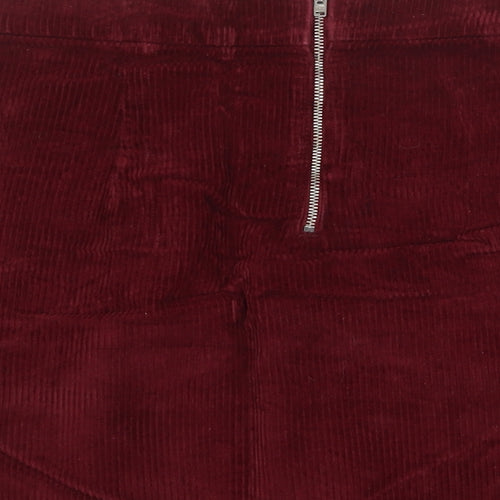 Topshop Womens Red Cotton A-Line Skirt Size 28 in Zip