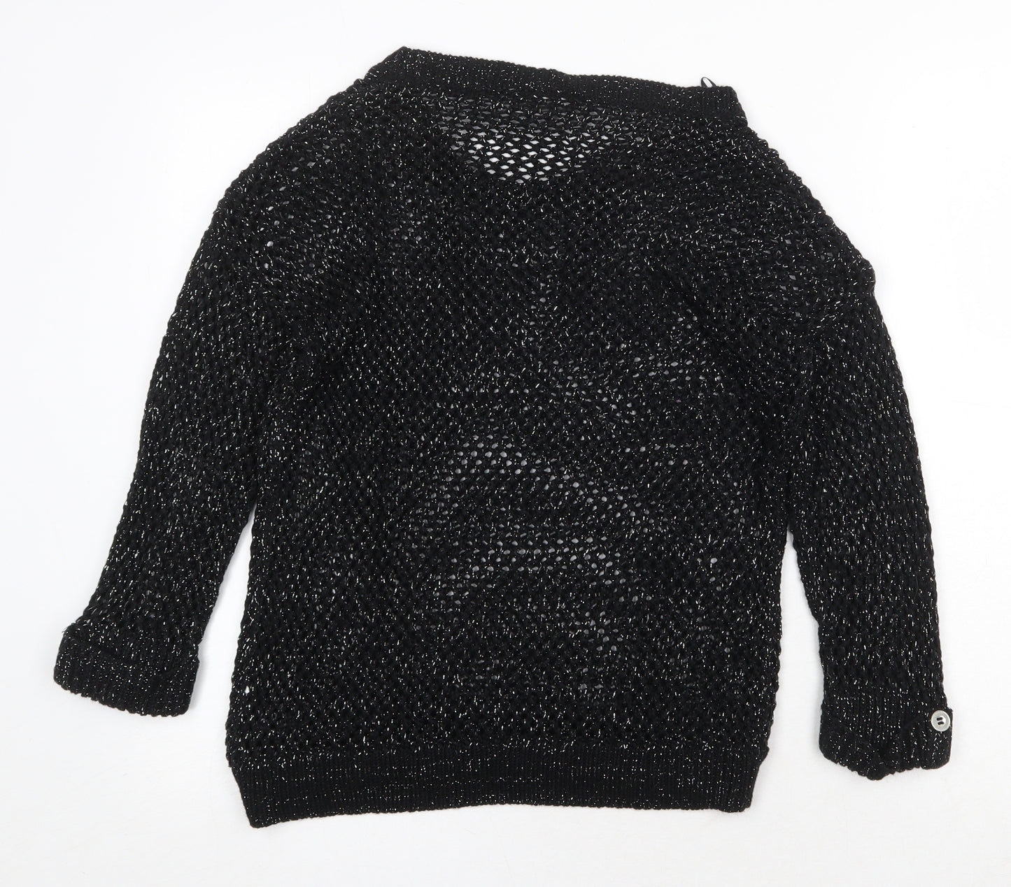 Wallis Womens Black Scoop Neck Acrylic Pullover Jumper Size S