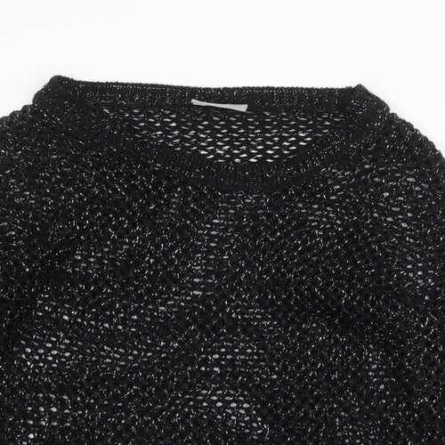 Wallis Womens Black Scoop Neck Acrylic Pullover Jumper Size S