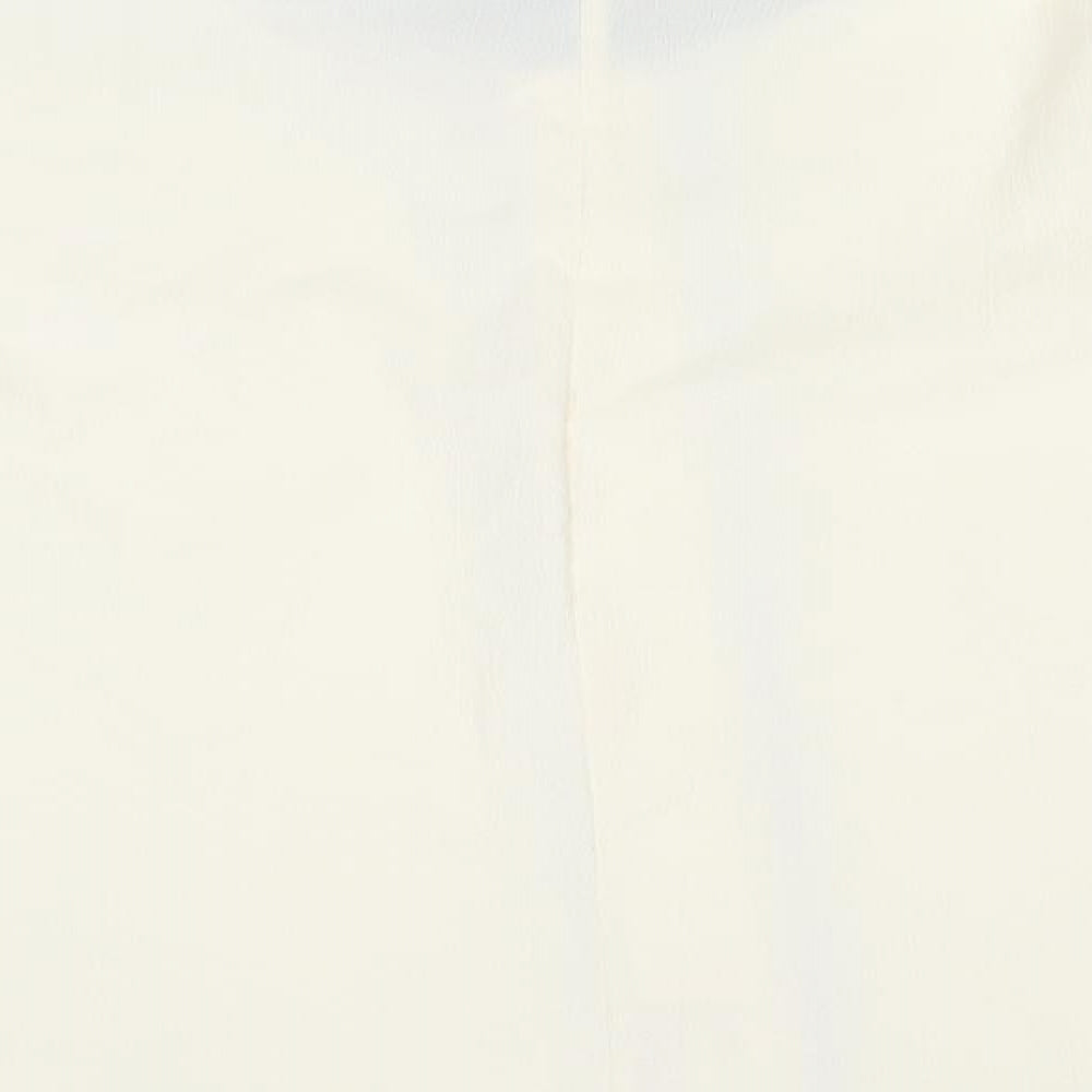 Preworn Womens Ivory Polyester Basic Blouse Size M High Neck