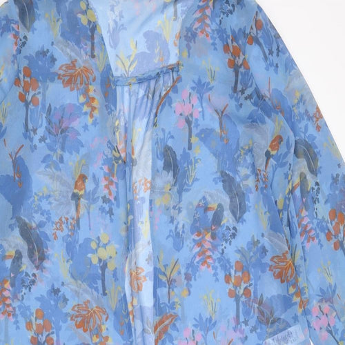NEXT Womens Blue Geometric Polyester Kimono Blouse Size 10 V-Neck - Toucan