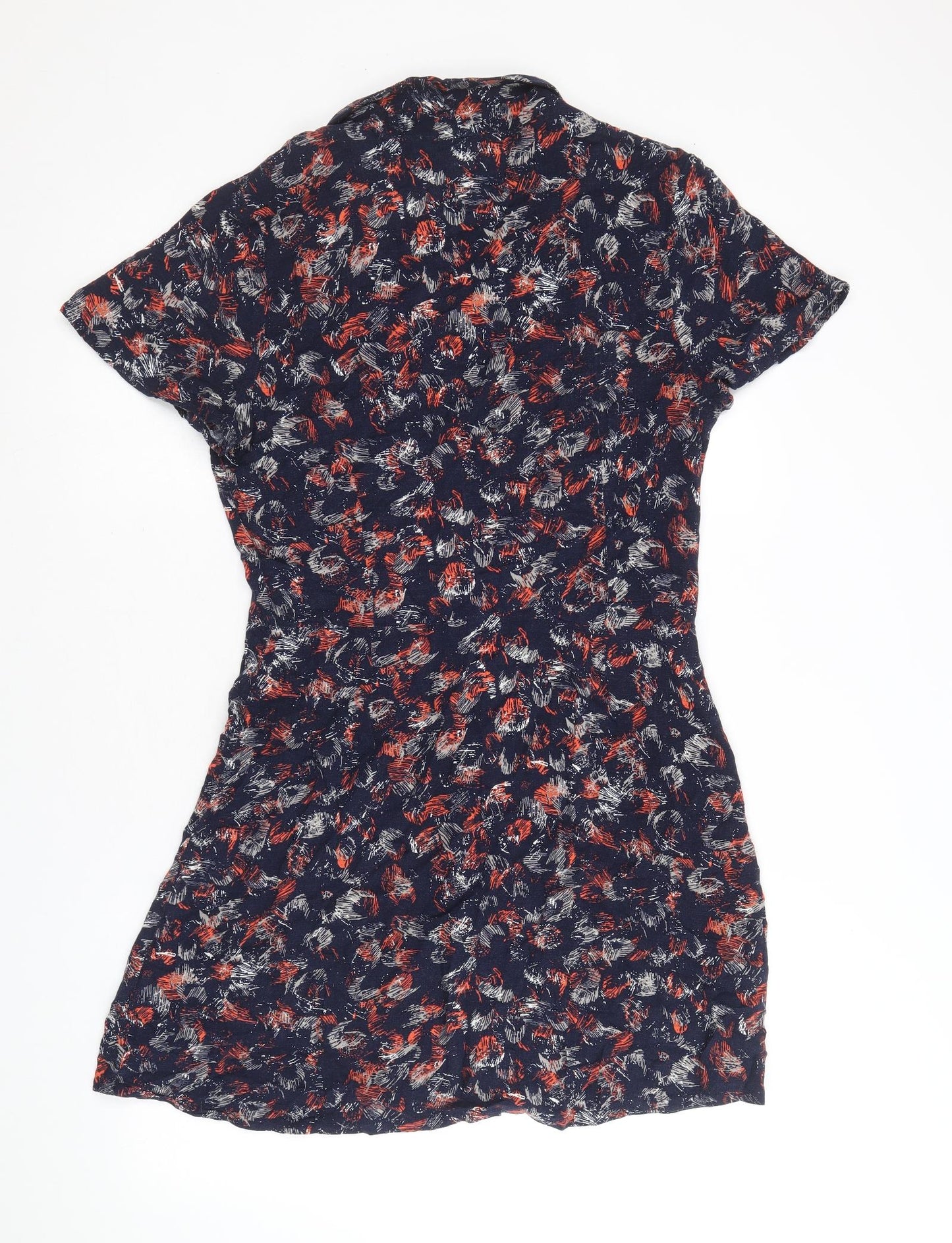 Apricot Womens Beige Geometric Viscose A-Line Size 12 V-Neck Button