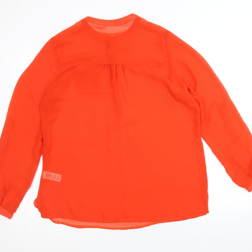 Atmosphere Womens Red Polyester Basic Blouse Size 10 Round Neck
