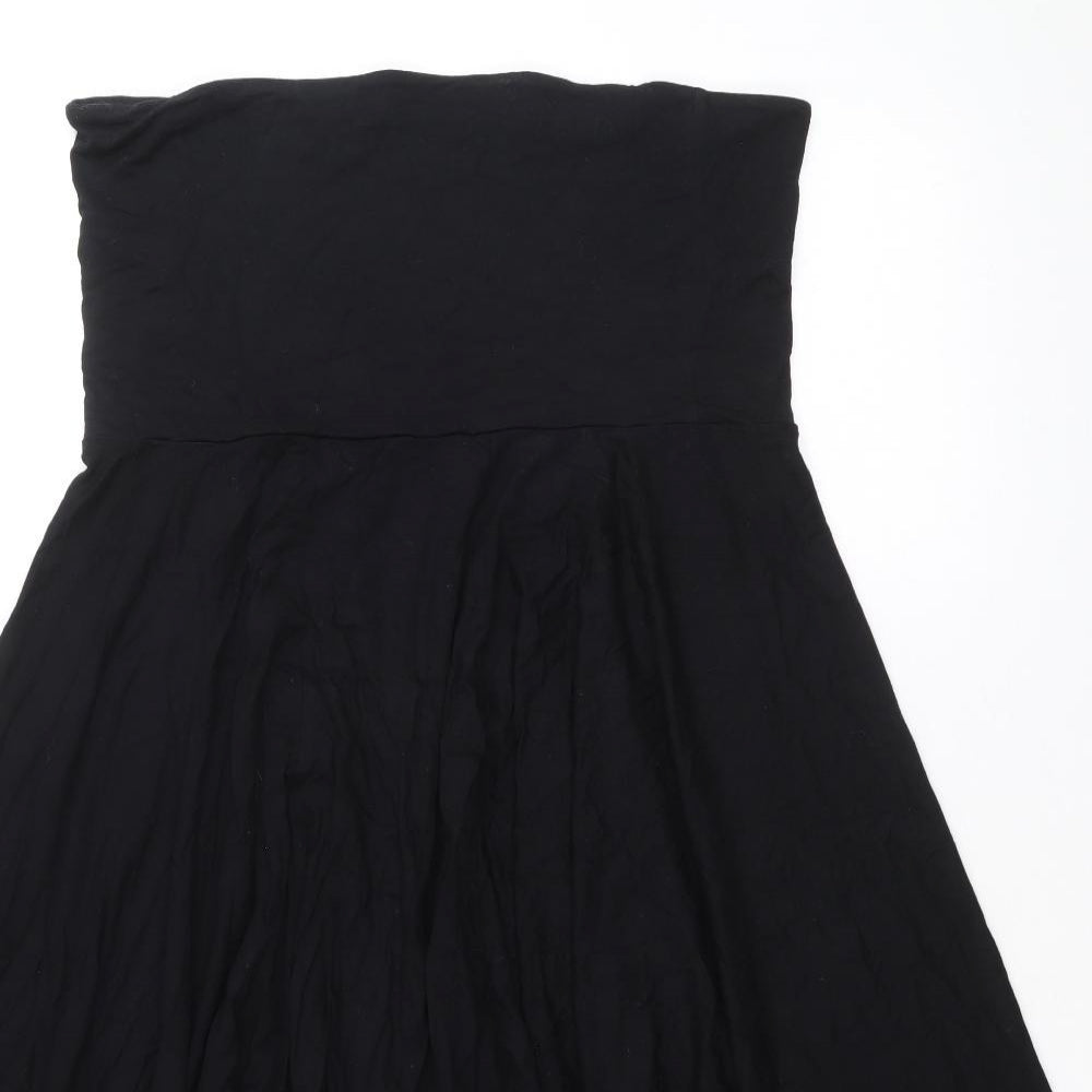 Mint Velvet Womens Black Viscose Fit & Flare Size L Square Neck Pullover