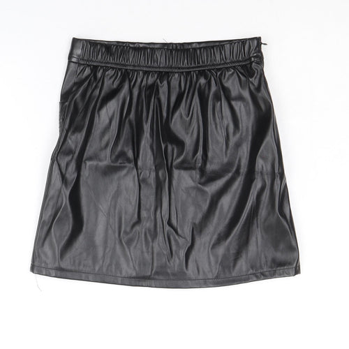 SheIn Girls Black Polyester A-Line Skirt Size 9-10 Years Regular Zip