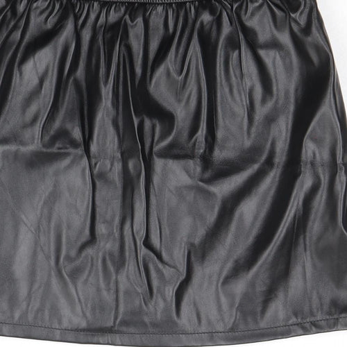 SheIn Girls Black Polyester A-Line Skirt Size 9-10 Years Regular Zip