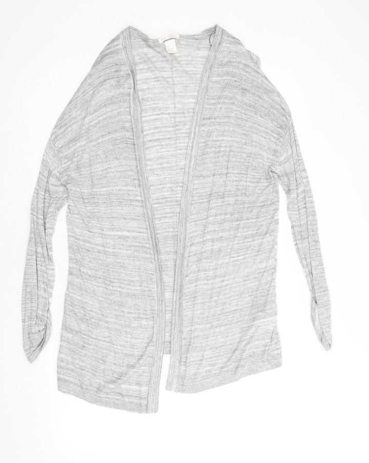 H&M Womens Grey V-Neck Viscose Cardigan Jumper Size S