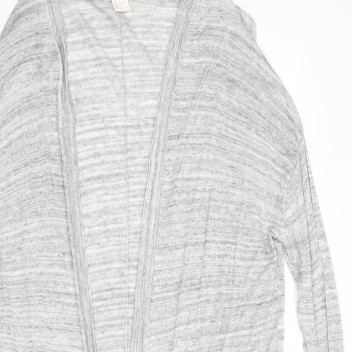 H&M Womens Grey V-Neck Viscose Cardigan Jumper Size S