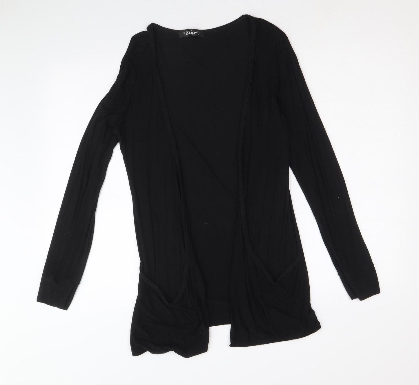 Star Womens Black V-Neck Viscose Cardigan Jumper Size M