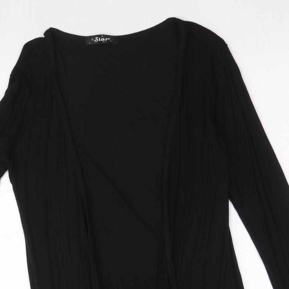 Star Womens Black V-Neck Viscose Cardigan Jumper Size M