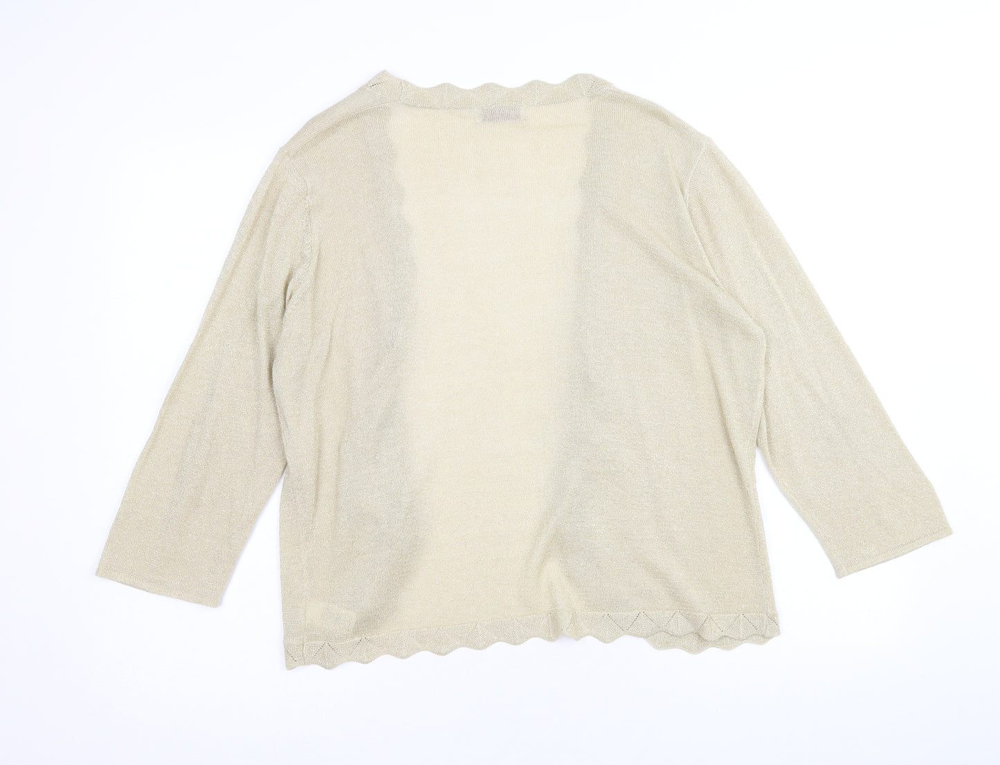 Bonmarche Womens Gold V-Neck Acrylic Cardigan Jumper Size L