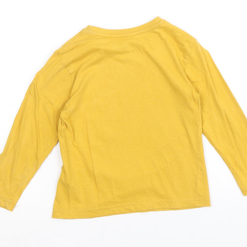 Primark Boys Yellow 100% Cotton Pullover Casual Size 4-5 Years Round Neck Pullover - Forrest Monsters