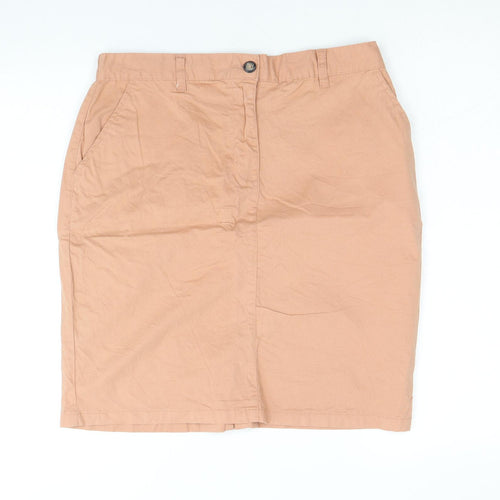 Capsule Womens Orange Cotton A-Line Skirt Size 10 Zip