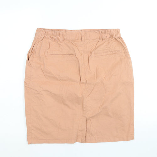 Capsule Womens Orange Cotton A-Line Skirt Size 10 Zip